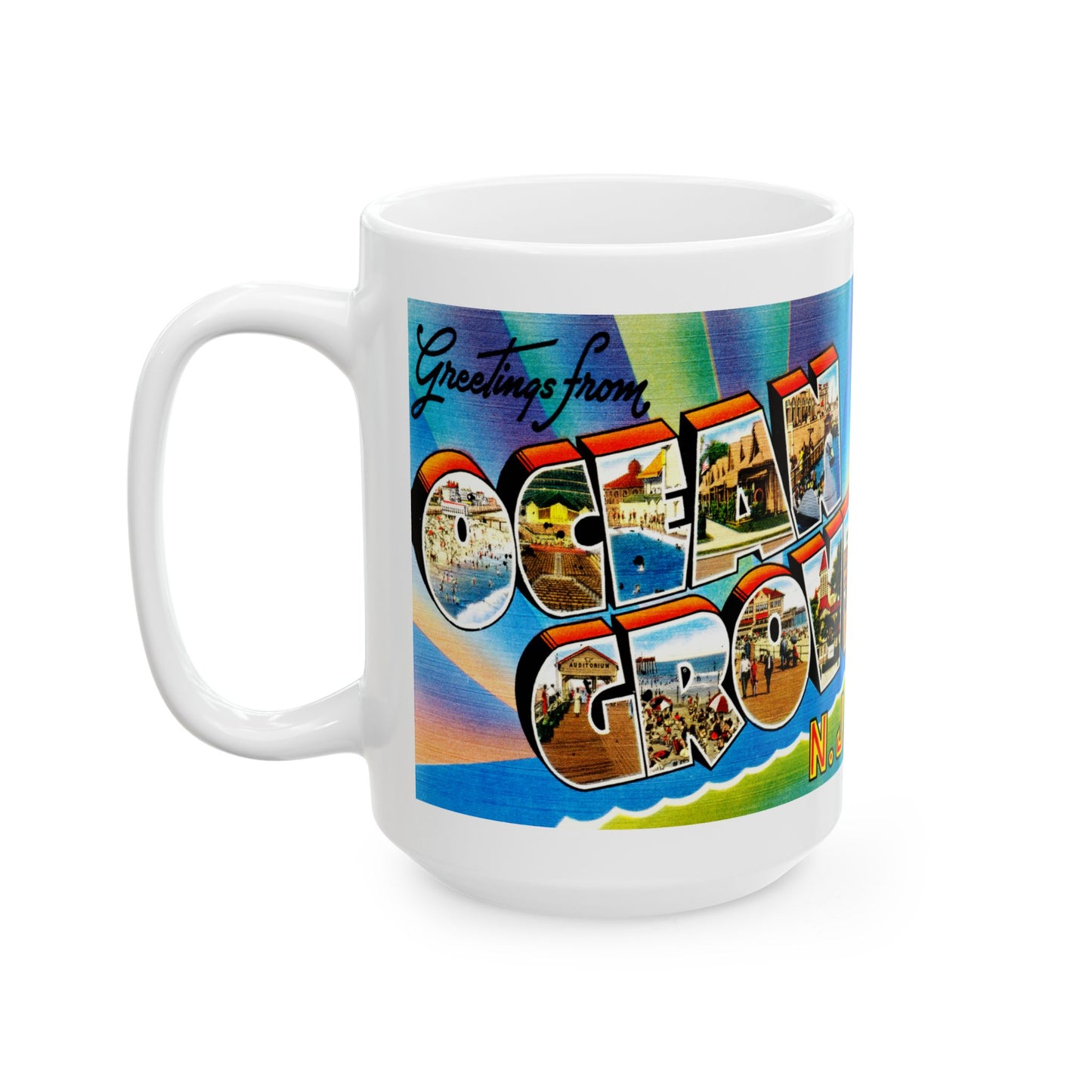 Memebly Retro Greetings from Ocean Grove NJ New Jersey Coffee Mug