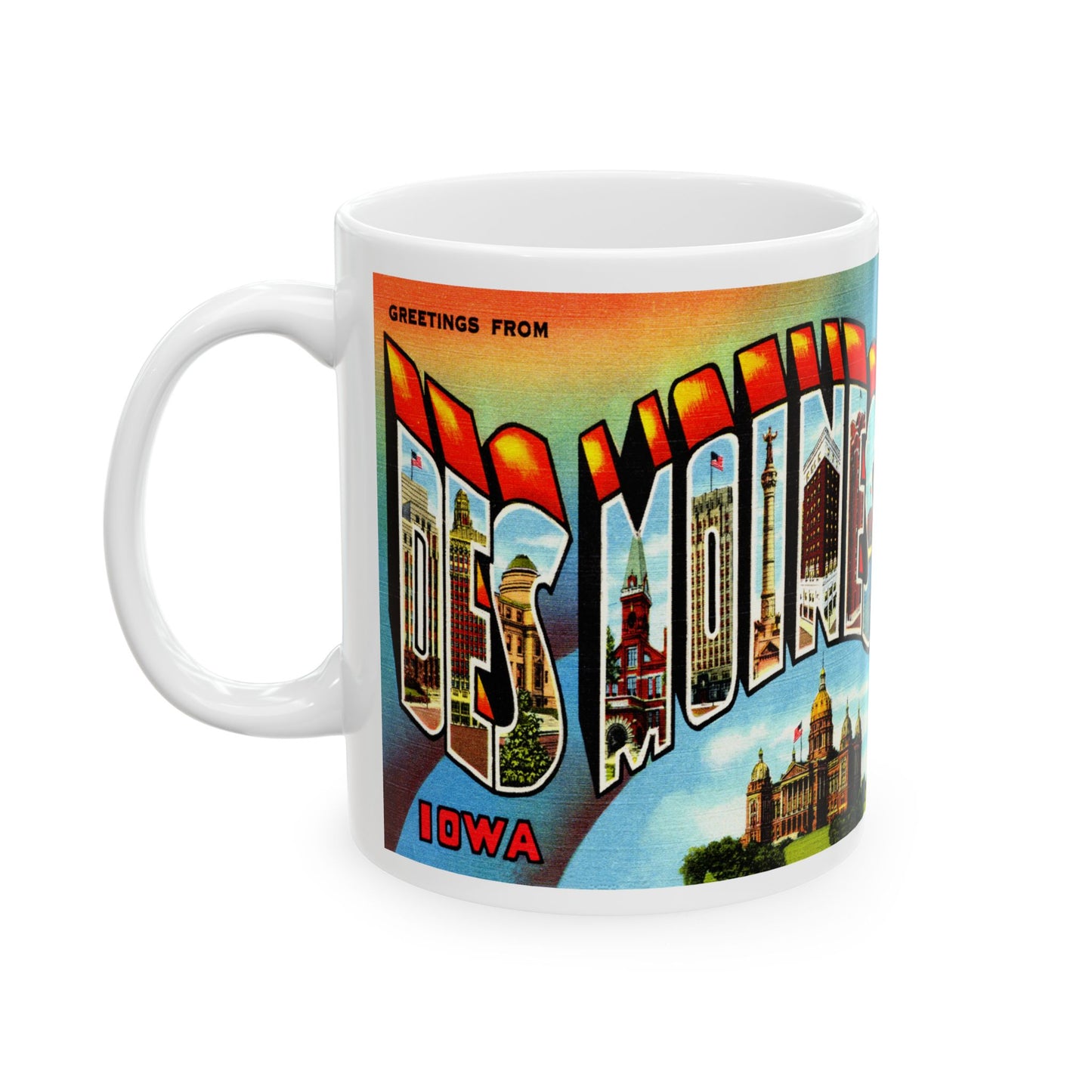 Memebly Vintage Greetings from Des Moines IA Coffee Mug