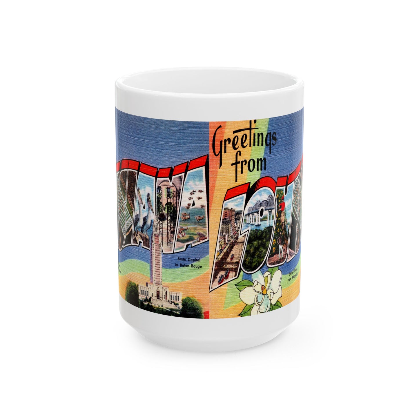 Memebly Retro Greetings from Louisiana LA Coffee Mug