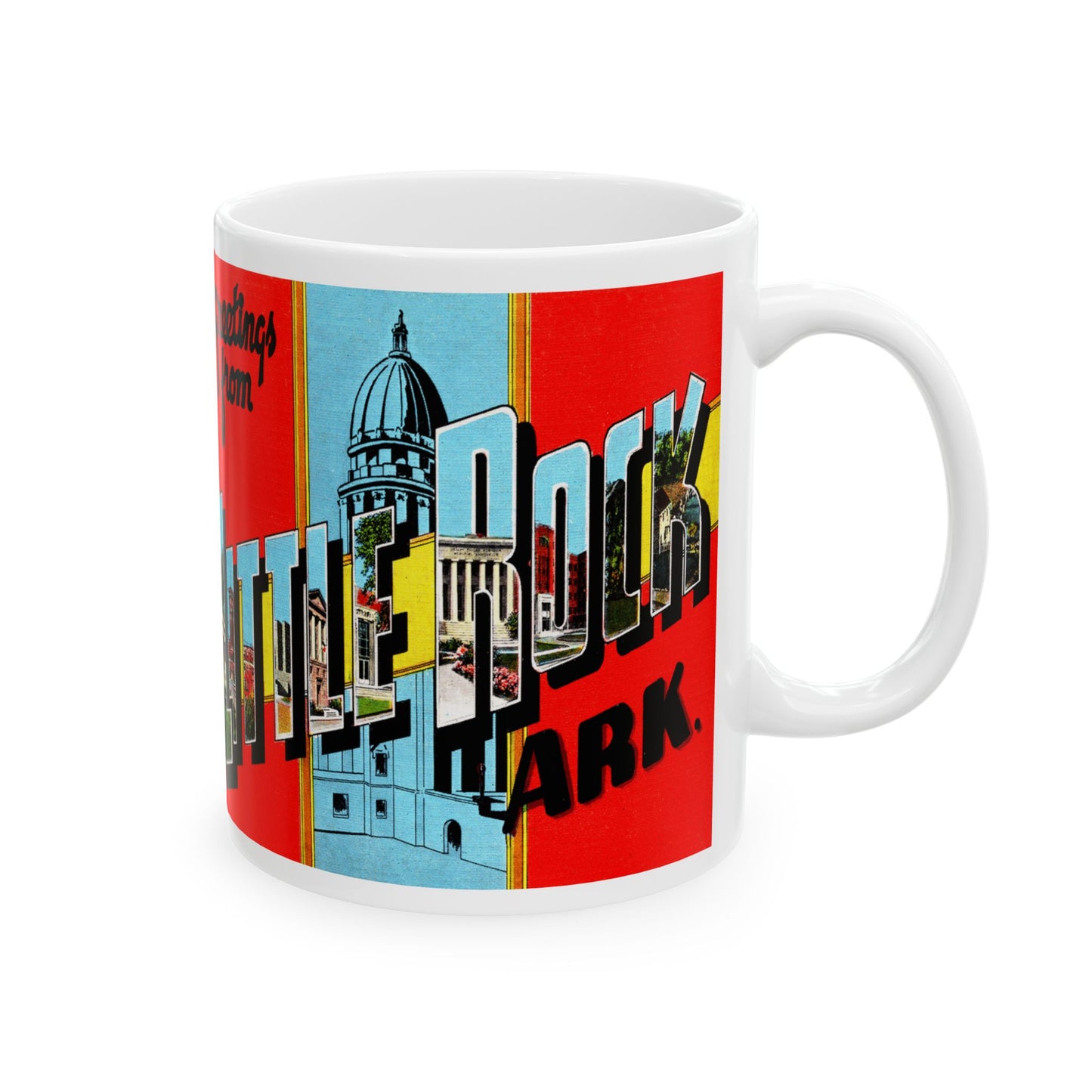 Memebly Vintage Greetings from Little Rock Capital  AR Arkansas Coffee Mug