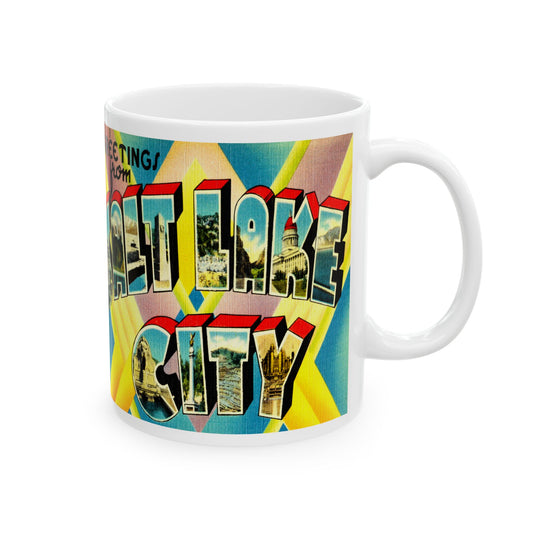 Memebly Colorful Vintage Greetings from Salt Lake City UT Utah Coffee Mug