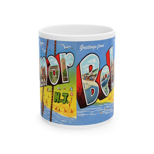 Memebly Vintage Beach Greetings from Belmar NJ New Jersey Coffee Mug