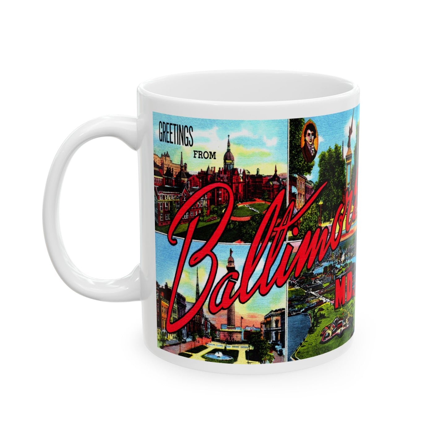 Memebly Scenic Retro Greetings from Baltimore MD Maryland Coffee Mug