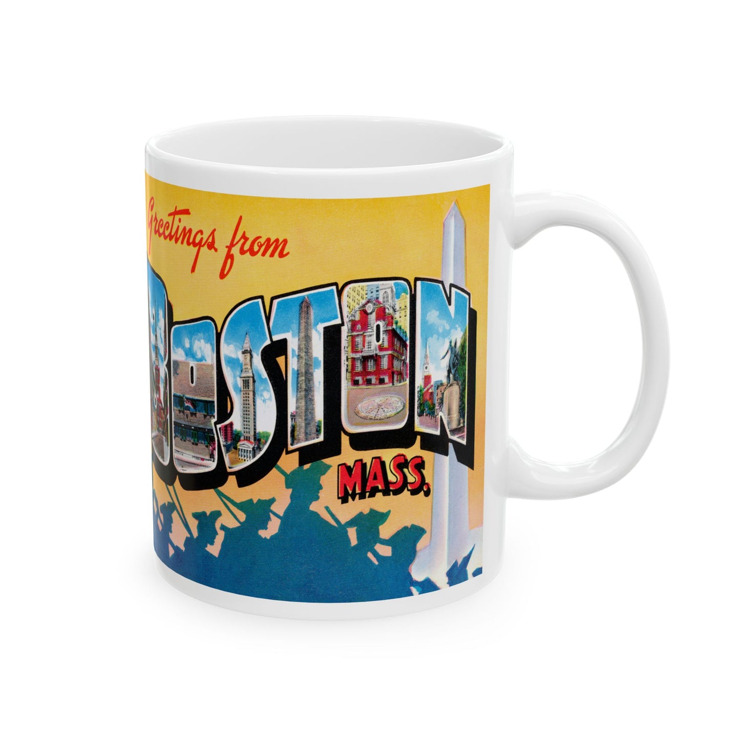 Memebly Retro 1950s Greetings from Boston MA Massachusetts Coffee Mug