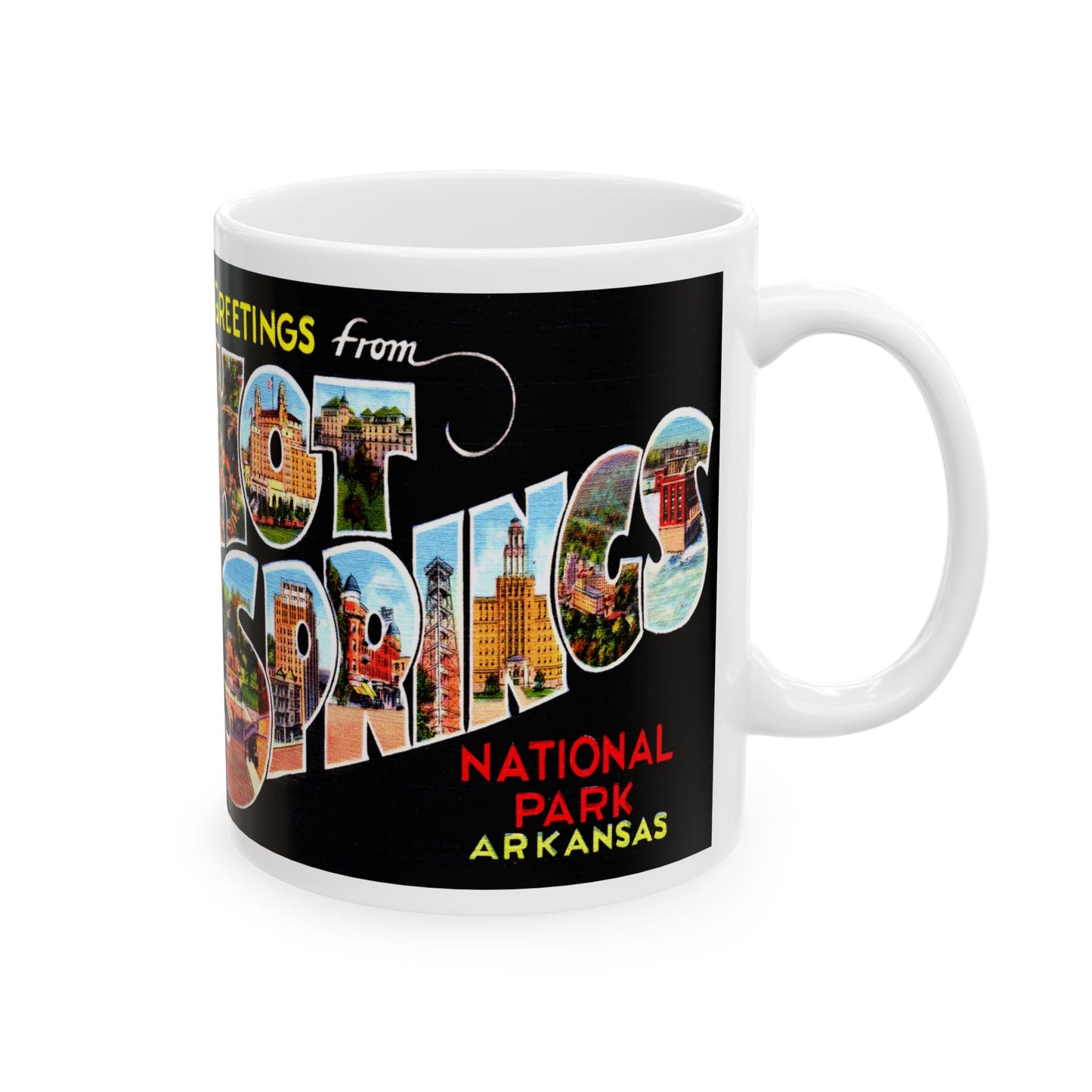 Memebly Vintage Greetings from Hot Springs AR Coffee Mug