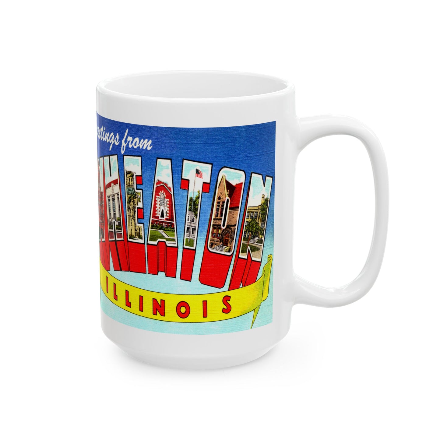 Memebly Vintage Greetings from Wheaton IL Coffee Mug