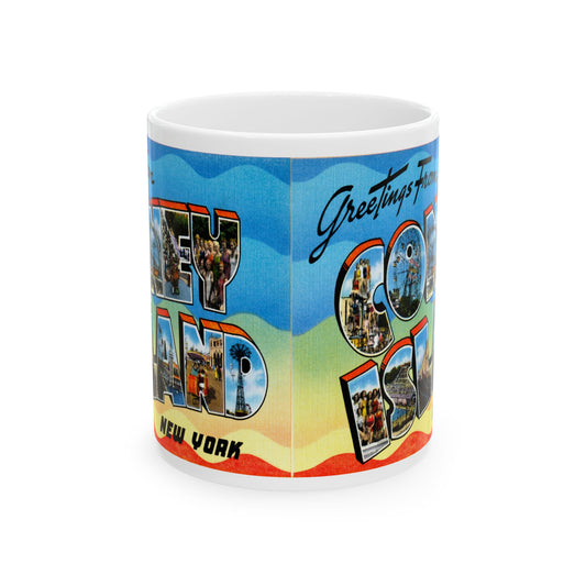 Memebly Colorful Vintage Greetings from Coney Island NY New York Coffee Mug