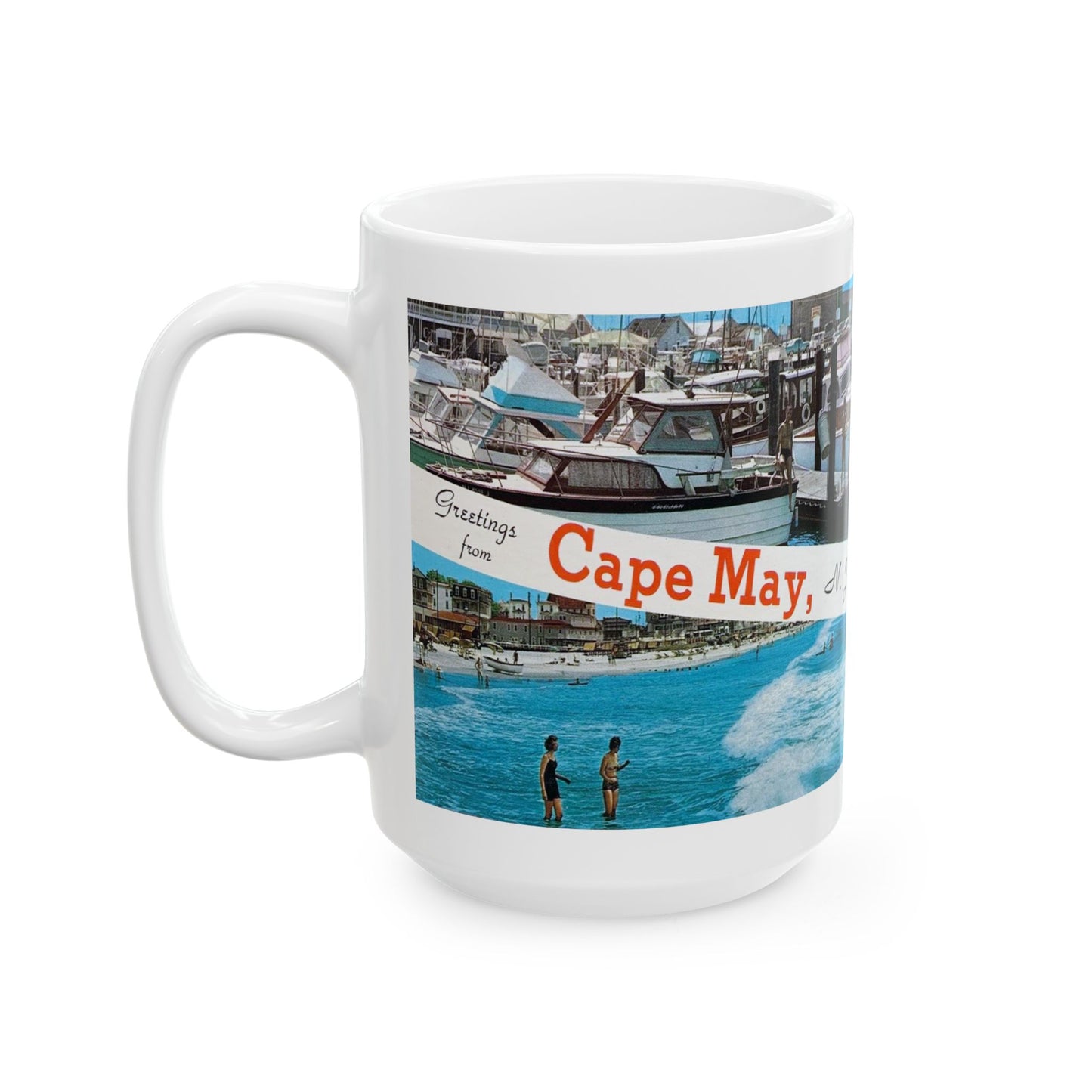 Memebly Vintage 1950s Greetings from Cape May NJ New Jersey Coffee Mug