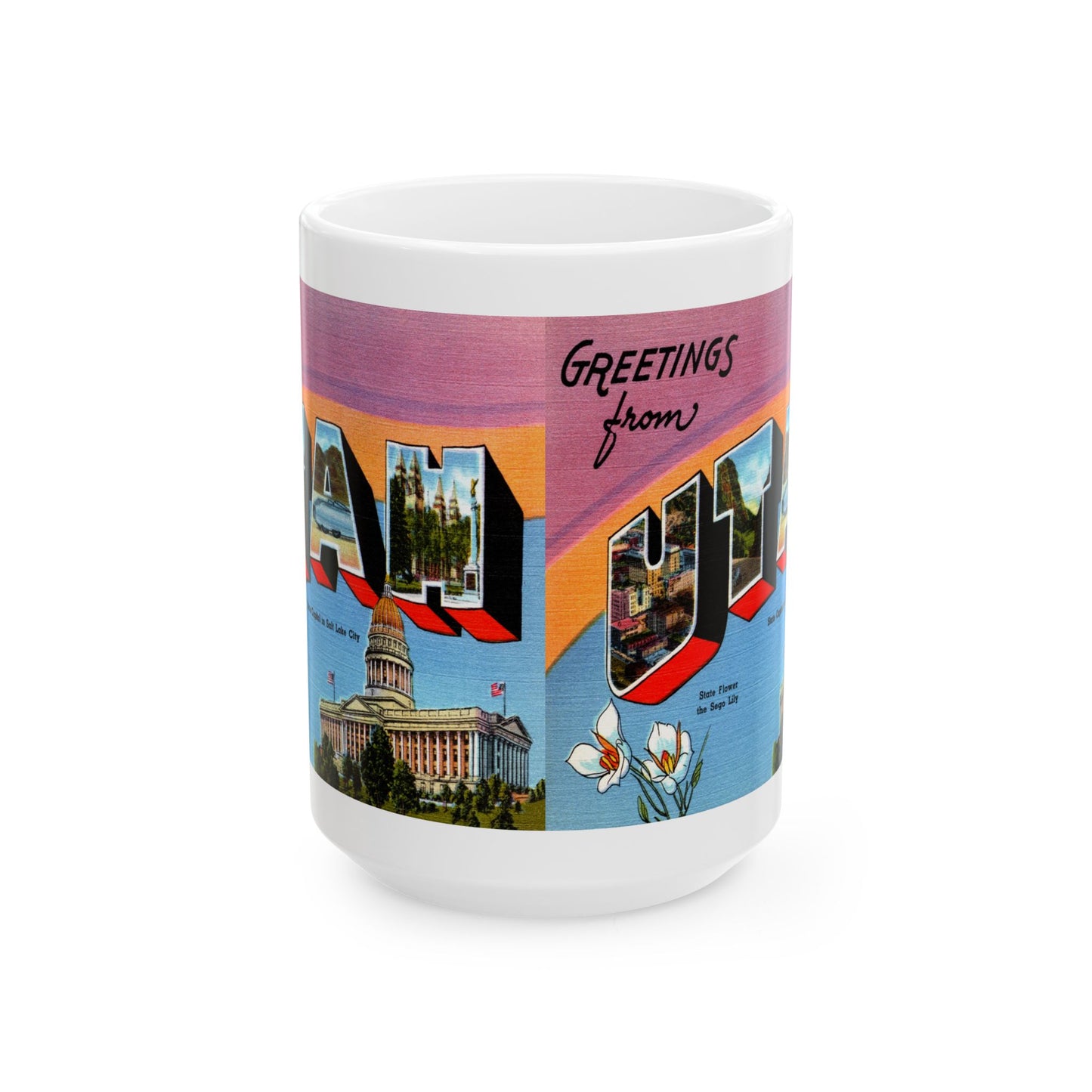 Memebly Vintage Deco Greetings from Utah UT Coffee Mug