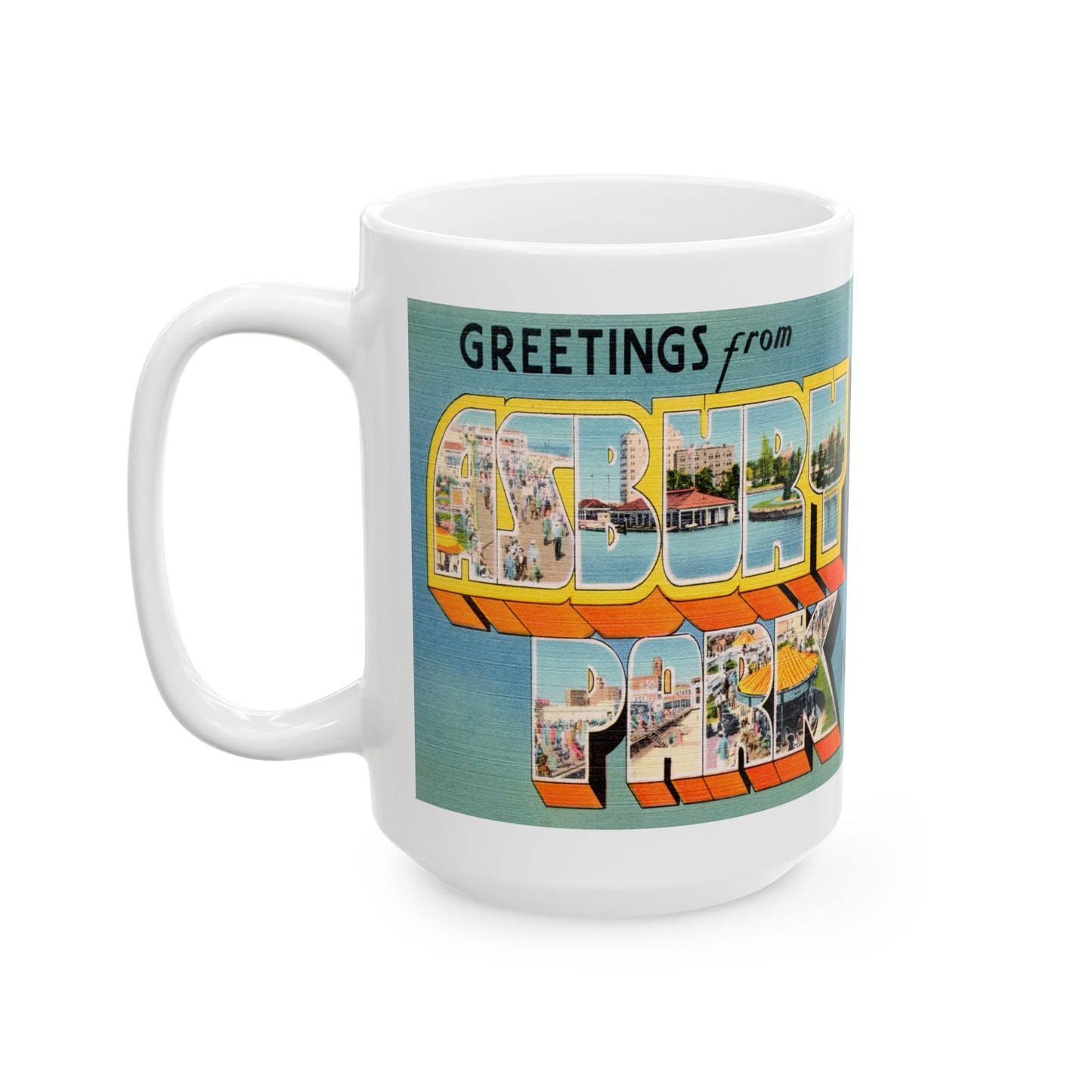 Memebly Vintage Retro Greetings from Asbury Park NJ New Jersey Coffee Mug