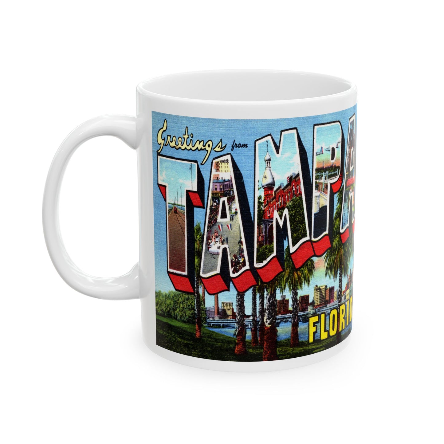 Memebly Scenic Vintage Greetings from Tampa FL Coffee Mug