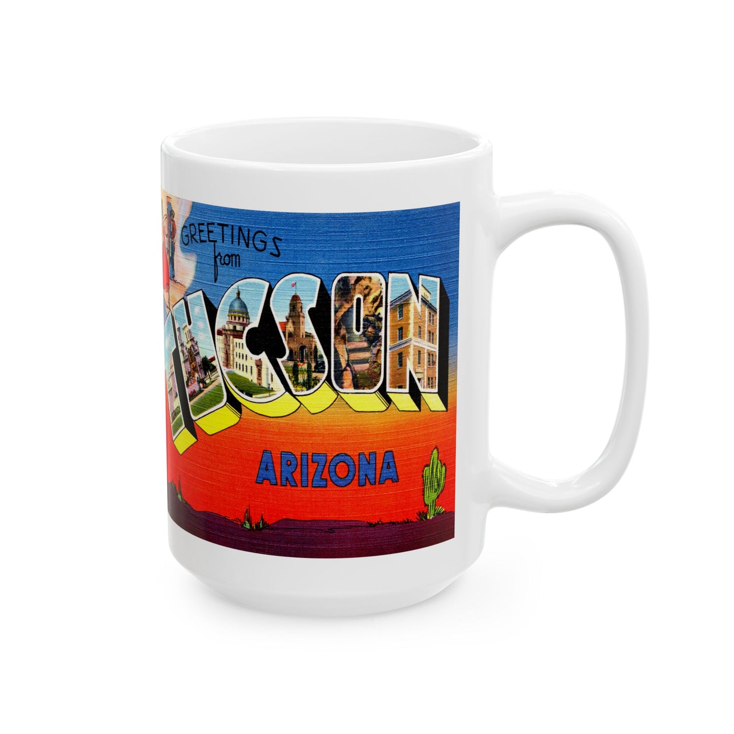 Memebly Vintage Greetings from Tuscon AZ Arizona Coffee Mug