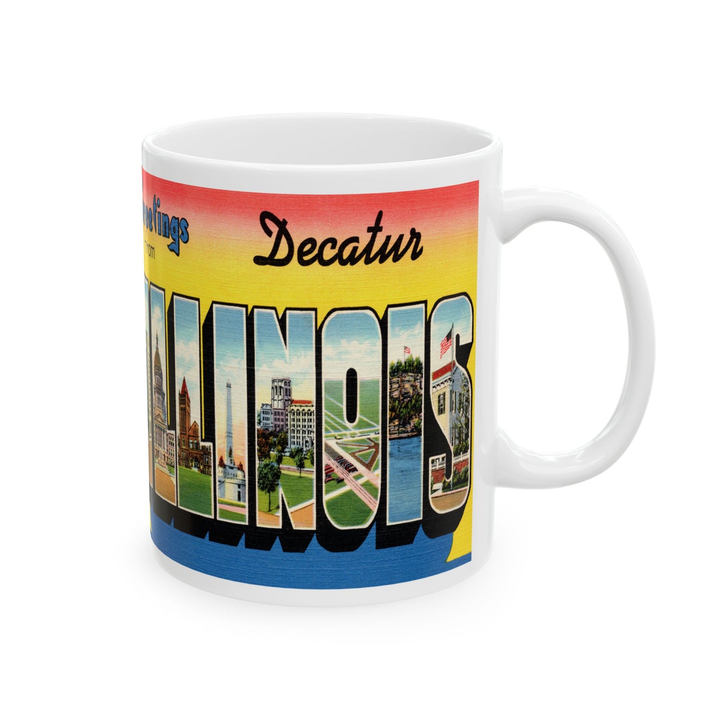 Memebly Retro Greetings from Decatur IL Coffee Mug