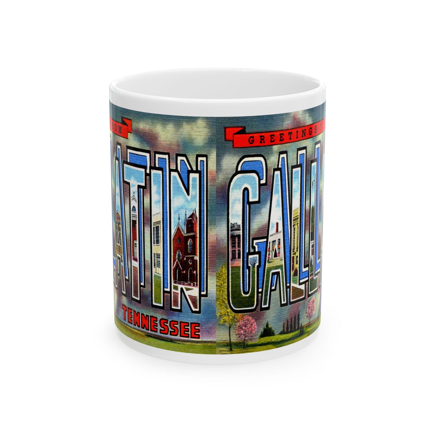 Memebly Vintage Greetings from Gallatin TN Tennessee Coffee Mug