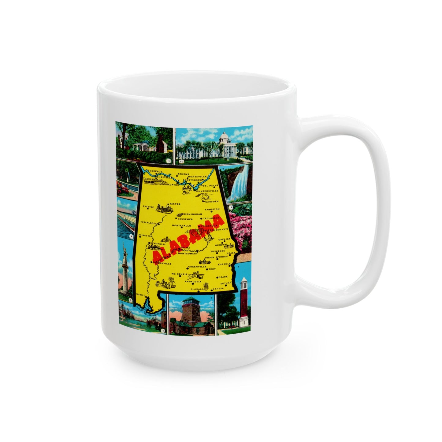 Memebly Deco Greetings from Alabama Map Coffee Mug