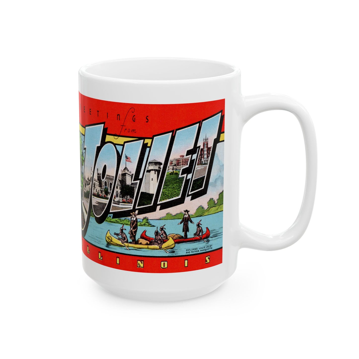 Memebly Vintage Greetings from Joliet IL Coffee Mug