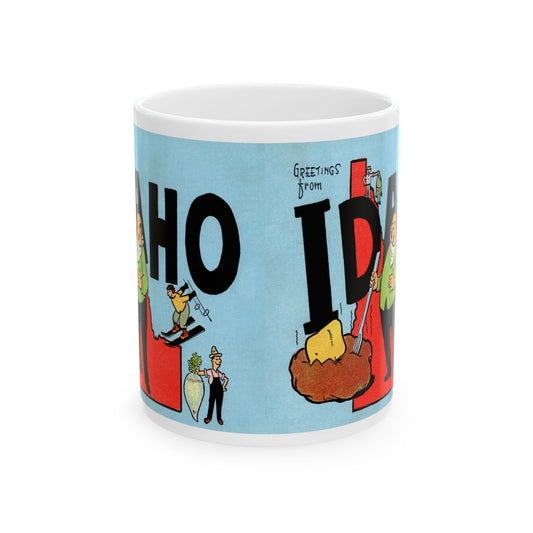 Memebly Vintage Greetings from Idaho Map Coffee Mug