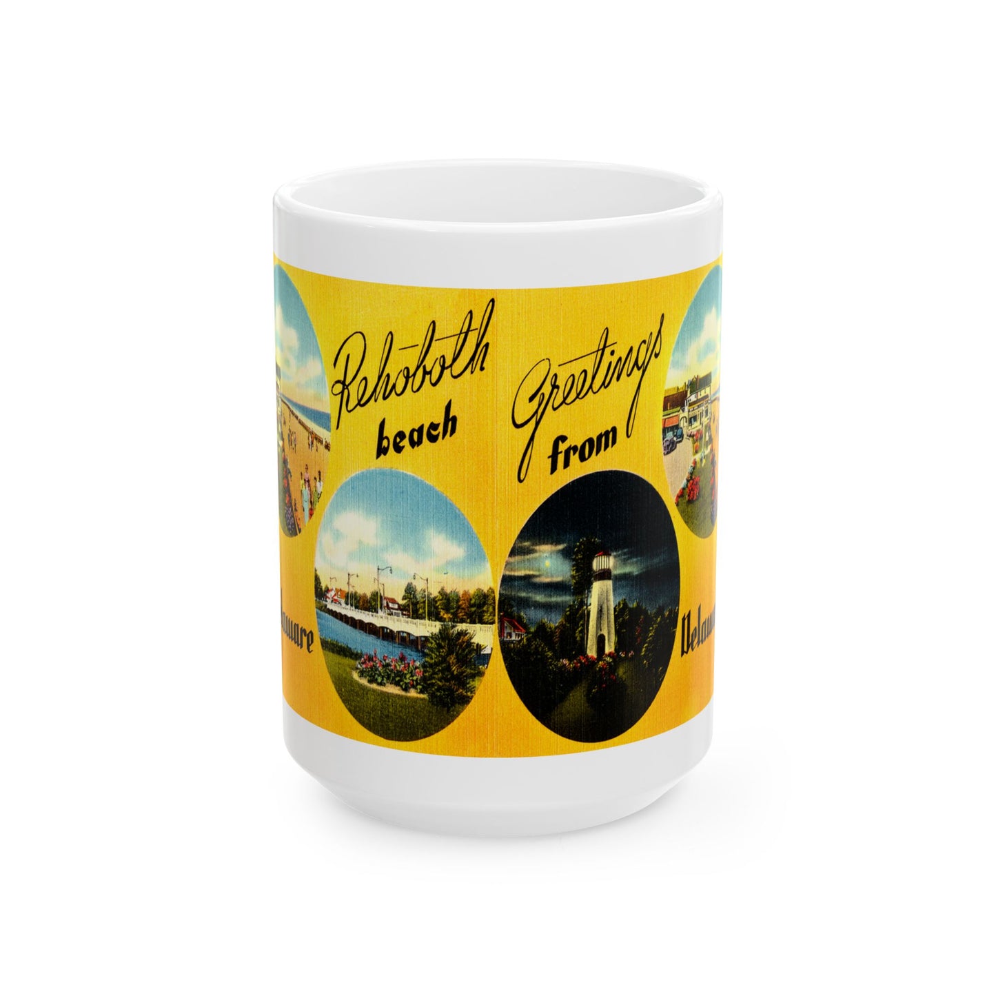 Memebly Scenic Vintage Greetings from Rehoboth Beach DE Delaware Coffee Mug