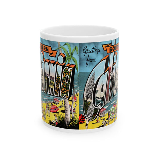 Memebly Colorful Vintage Greetings from Southern California Coffee Mug