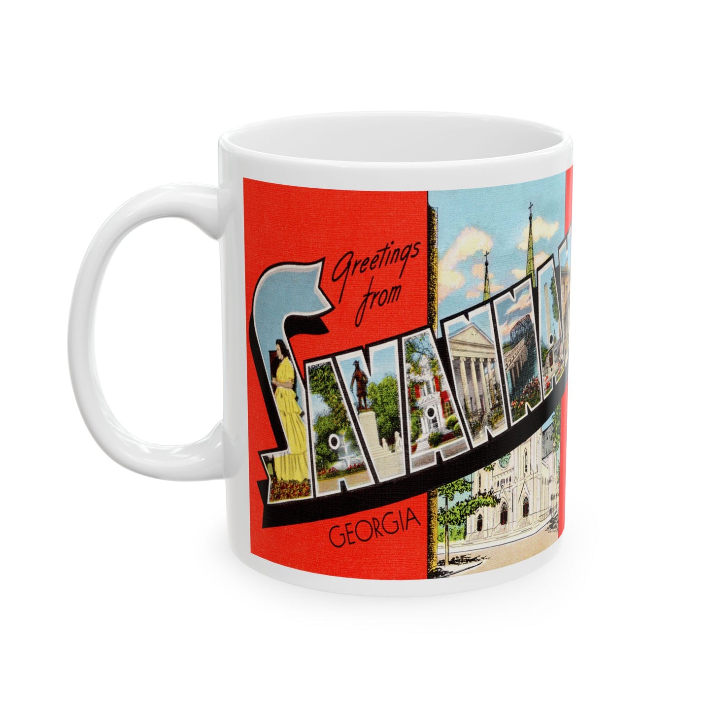 Memebly Vintage Scenic Greetings from Savannah GA Coffee Mug