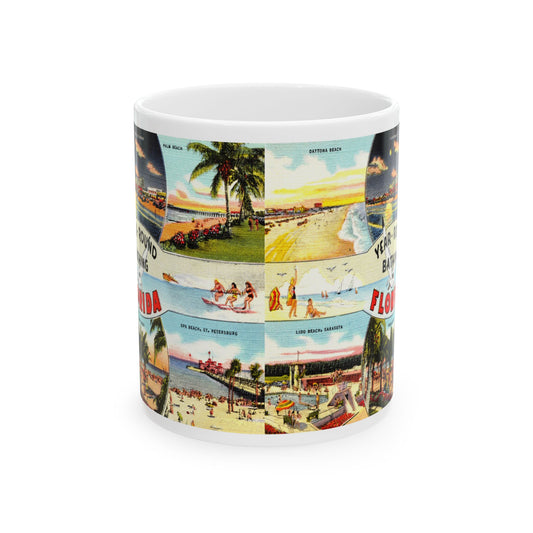 Memebly Vintage Beach Sunshine Greetings from Florida FL Coffee Mug