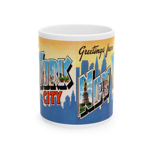 Memebly Vintage Skyline Greetings from New York City NY New York Coffee Mug