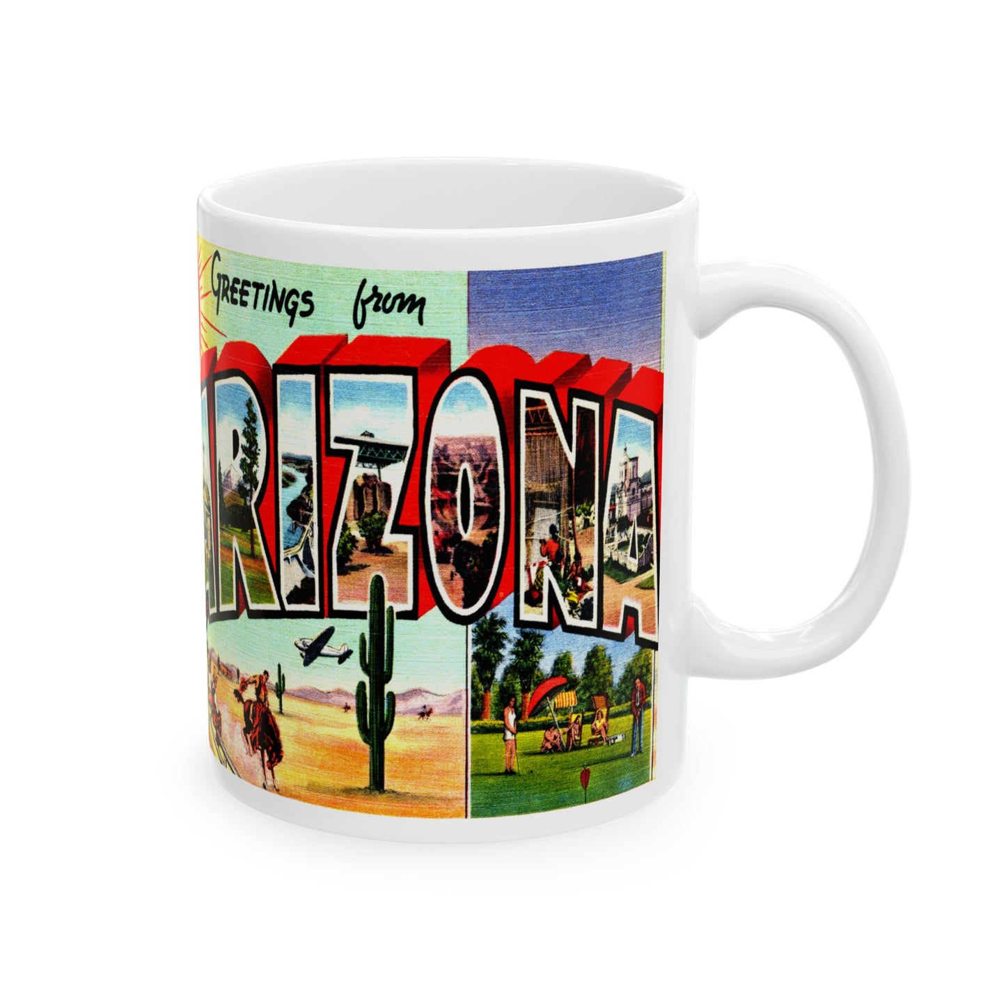 Memebly Vintage Scenic Greetings from Arizona AZ Coffee Mug