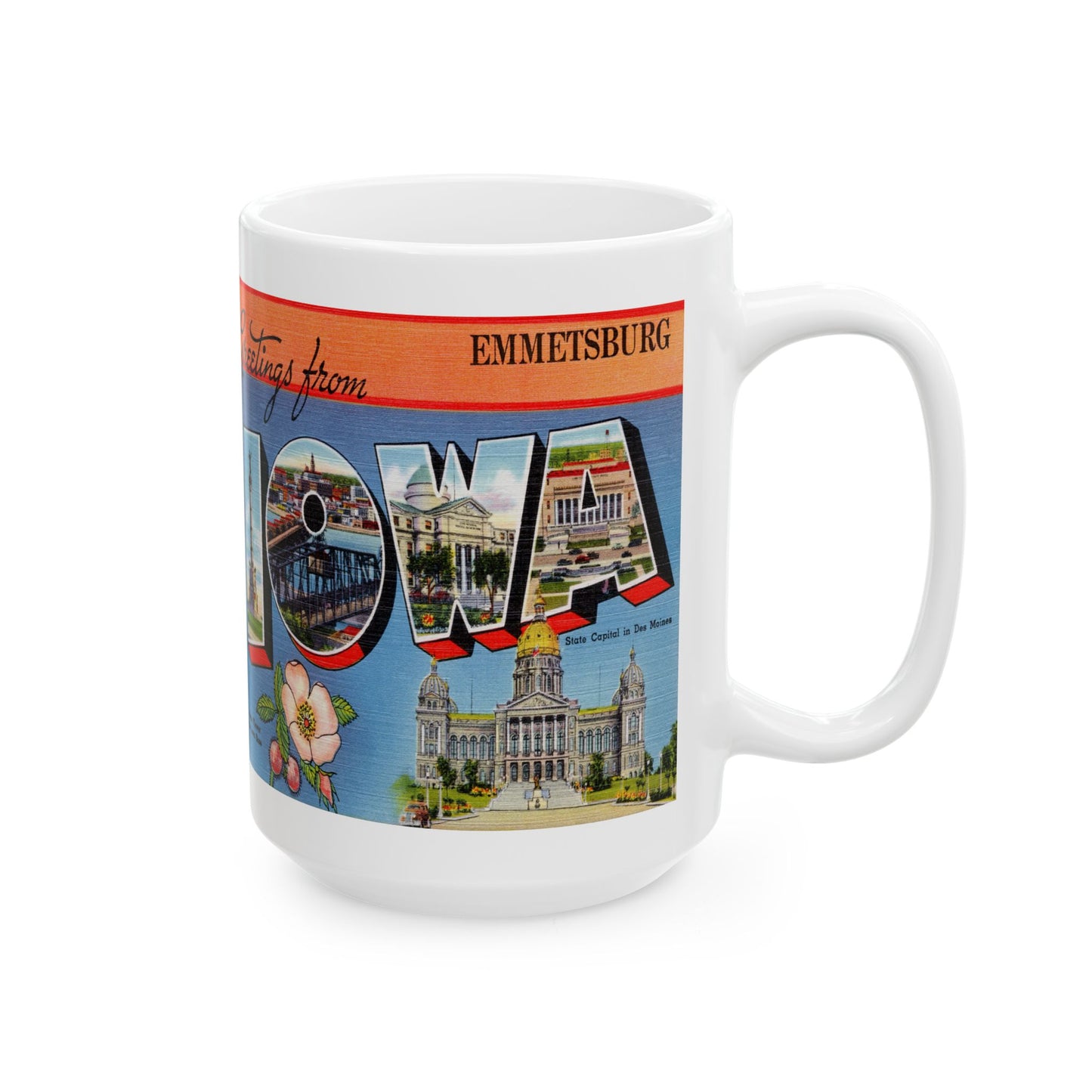 Memebly Vintage Greetings from Emmetsburg IA Coffee Mug