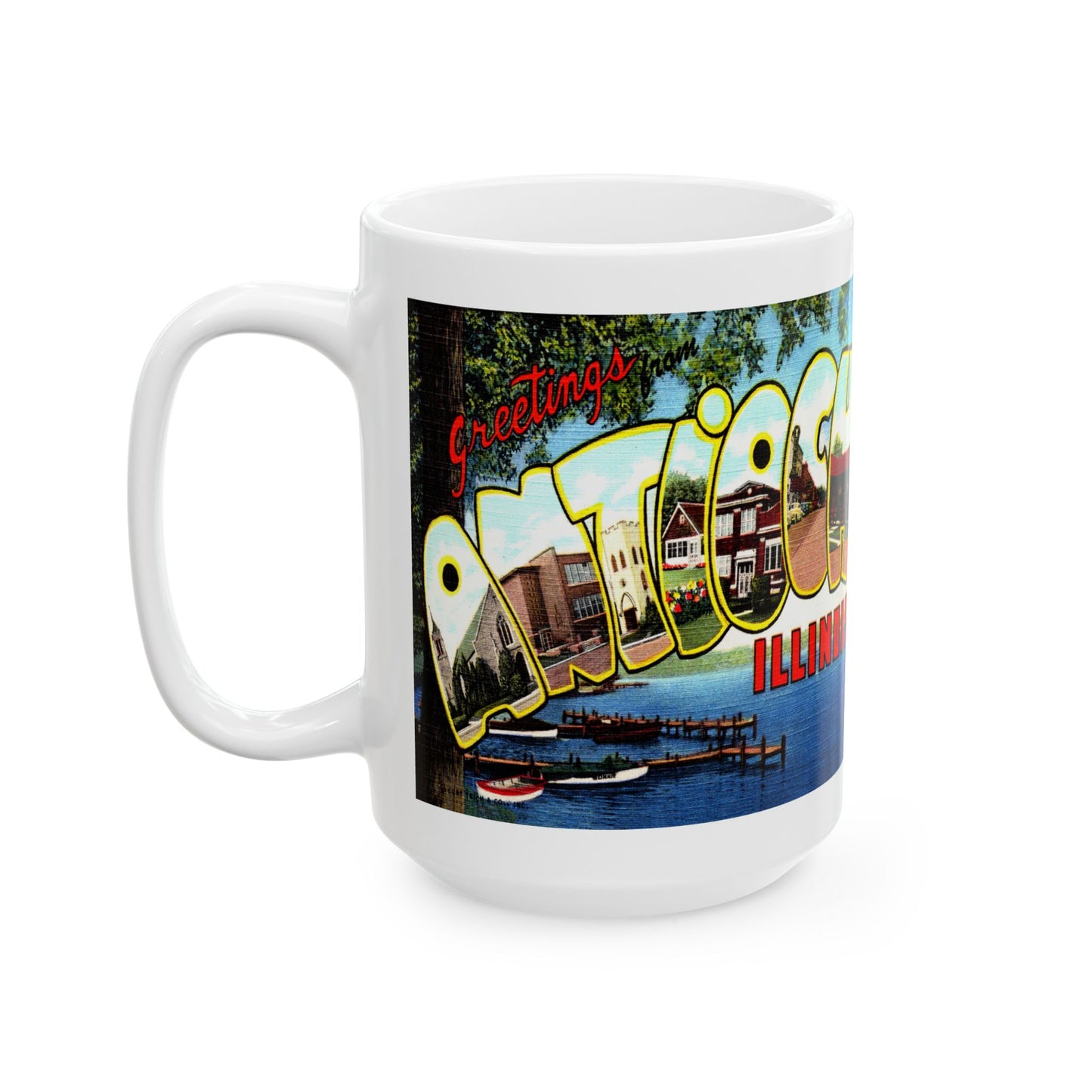 Memebly Vintage Greetings from Antioch IL Coffee Mug