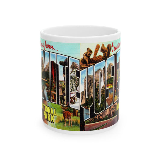 Memebly Vintage Greetings from Yosemite CA California Coffee Mug