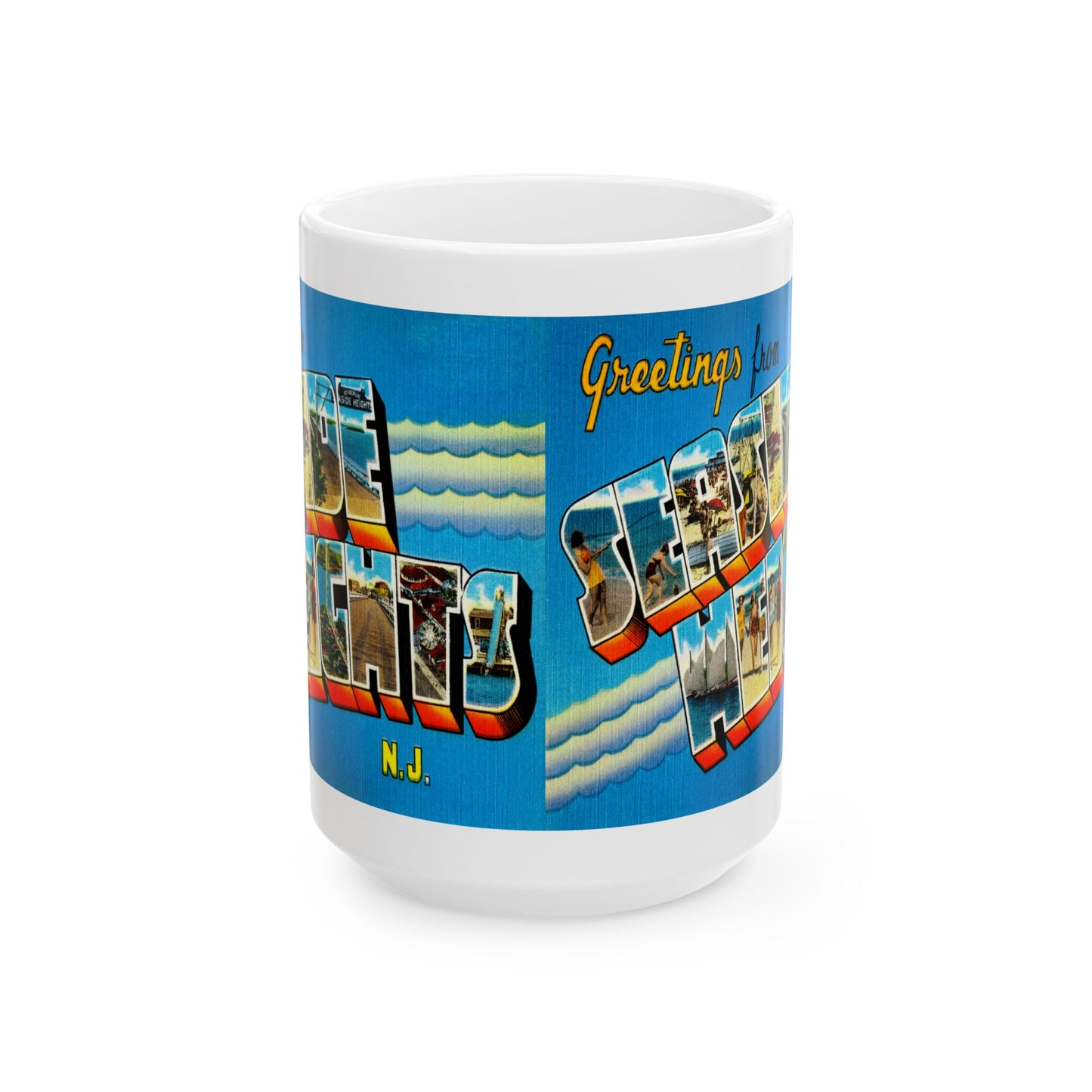 Memebly Vintage Greetings from Seaside Heights NJ New Jersey Coffee Mug