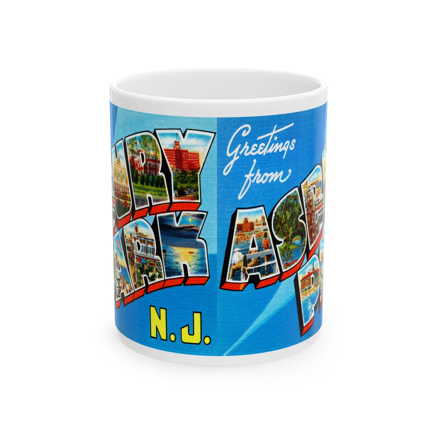 Memebly Retro Greetings from Asbury Park NJ New Jersey Coffee Mug