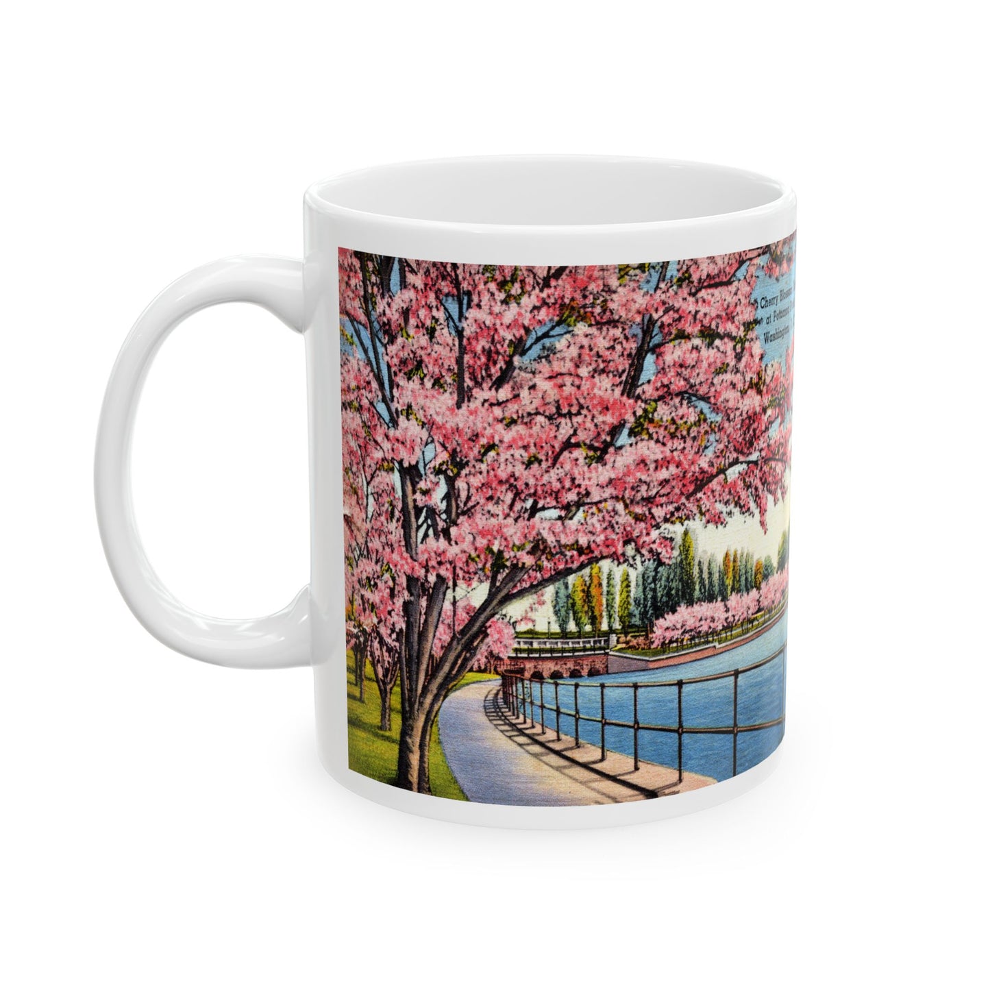 Memebly Vintage Cherry Blossom Time Washington DC Coffee Mug