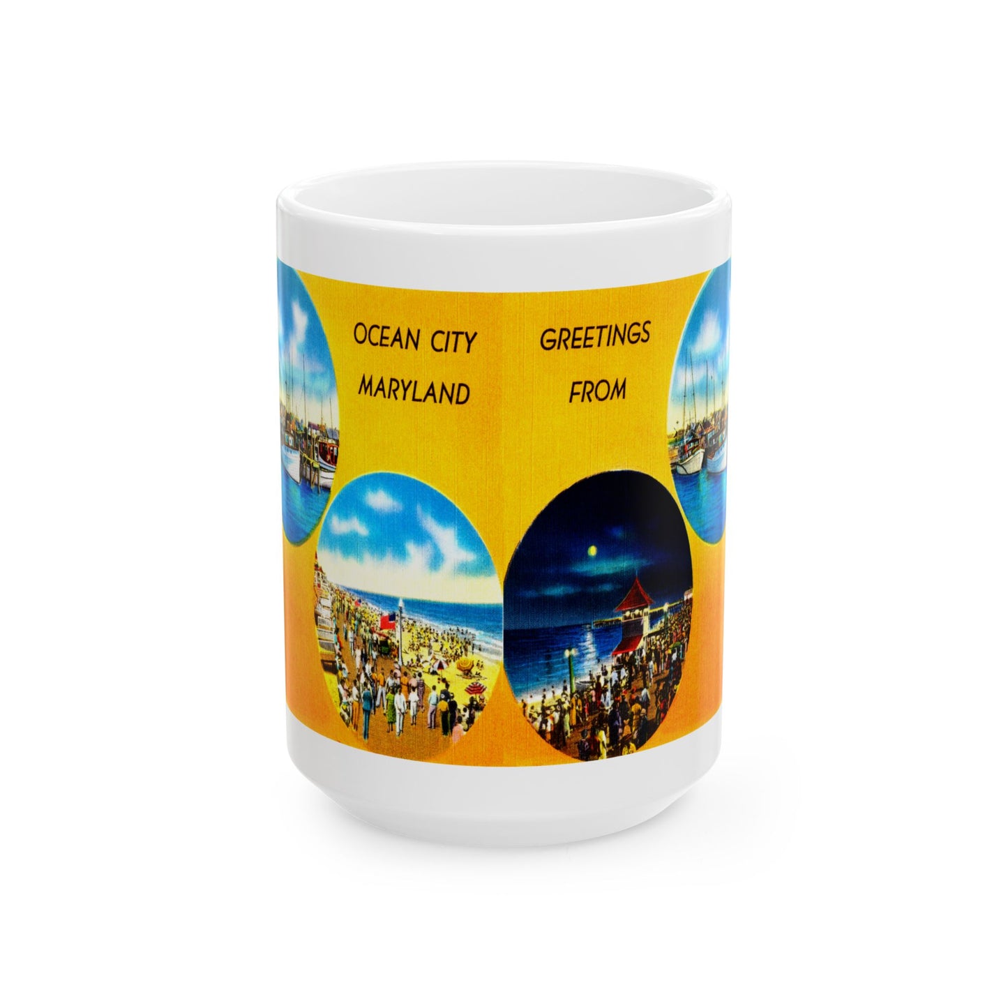 Memebly Scenic Retro Greetings from Ocean City MD Maryland Coffee Mug