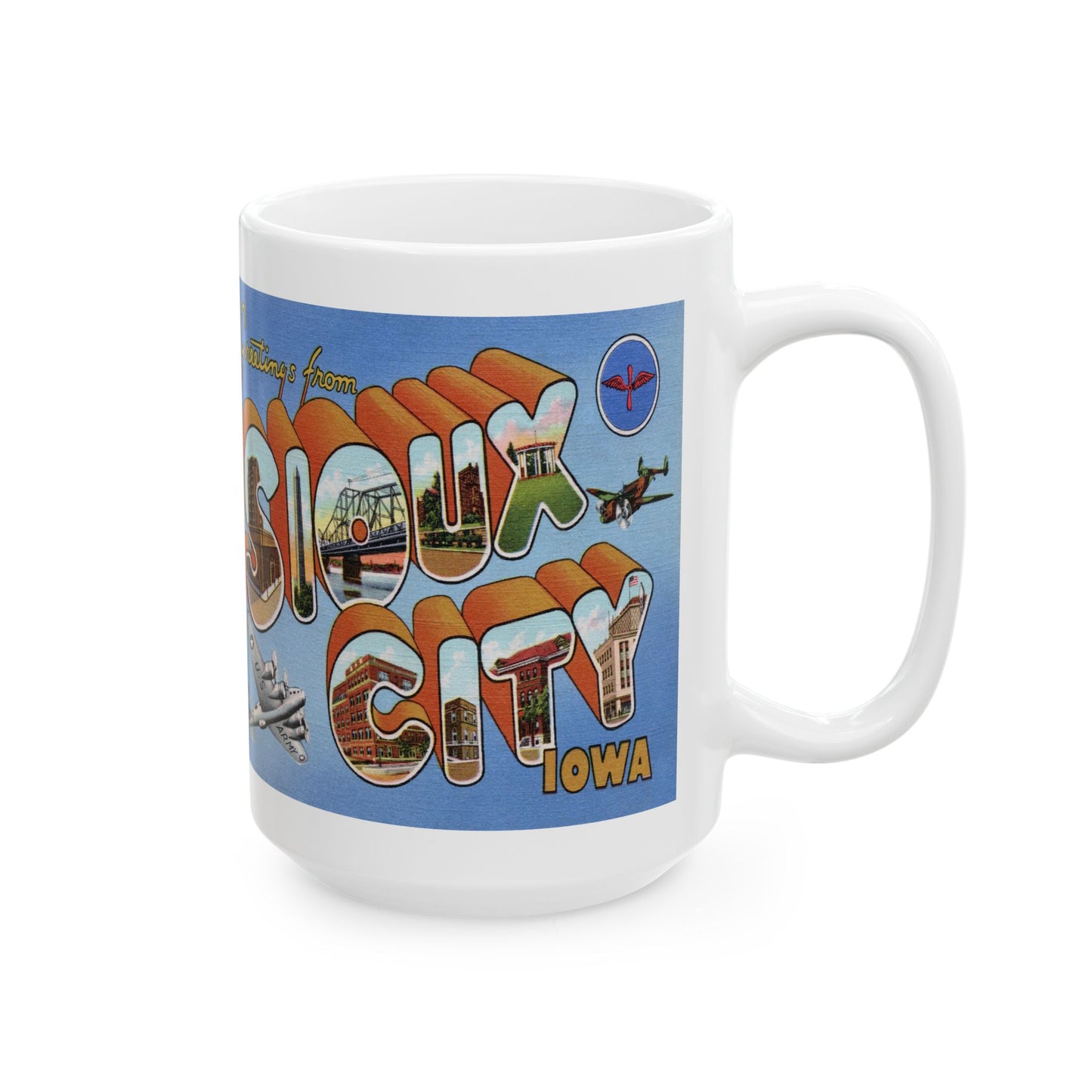 Memebly Scenic Vintage Greetings from Sioux City IA Coffee Mug