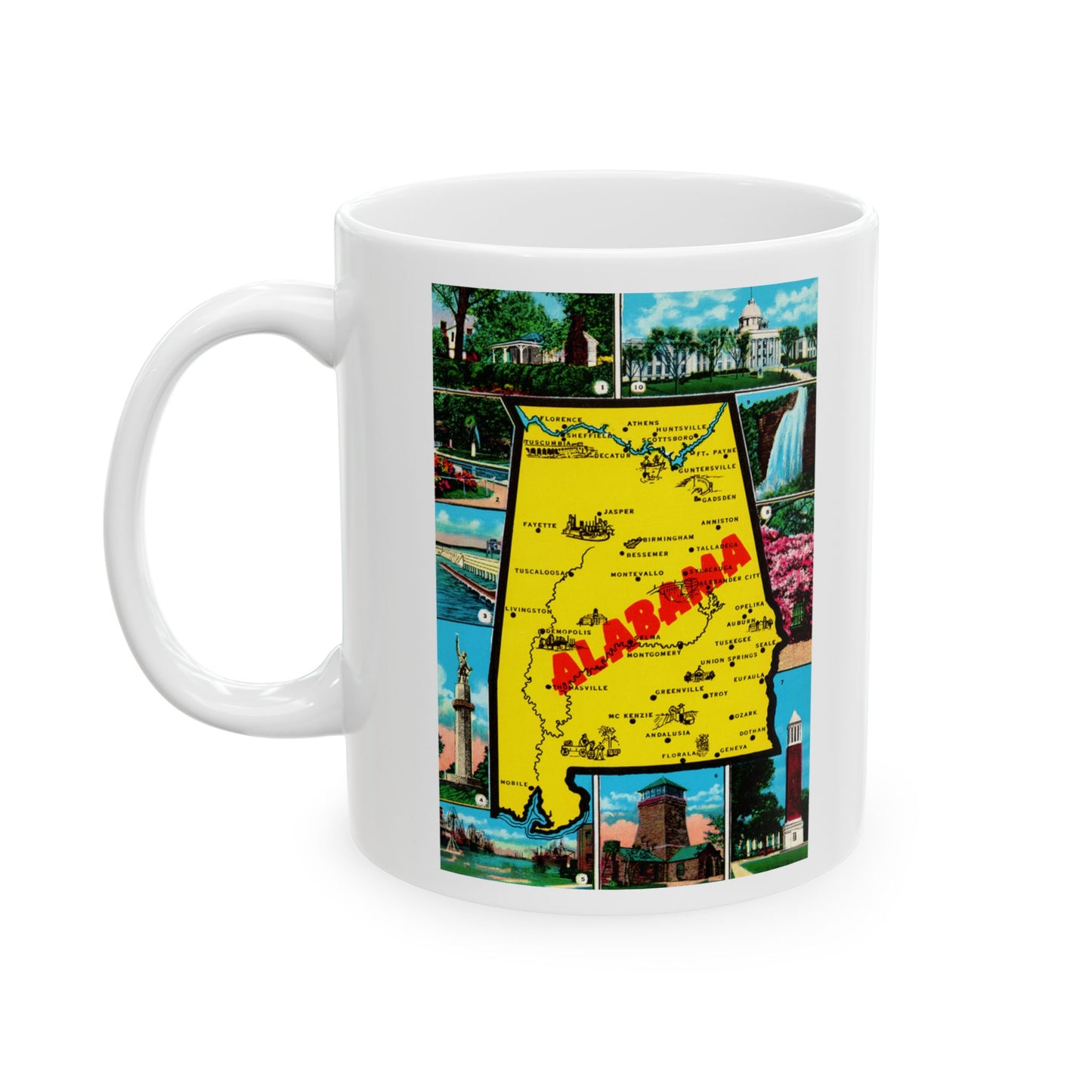 Memebly Deco Greetings from Alabama Map Coffee Mug