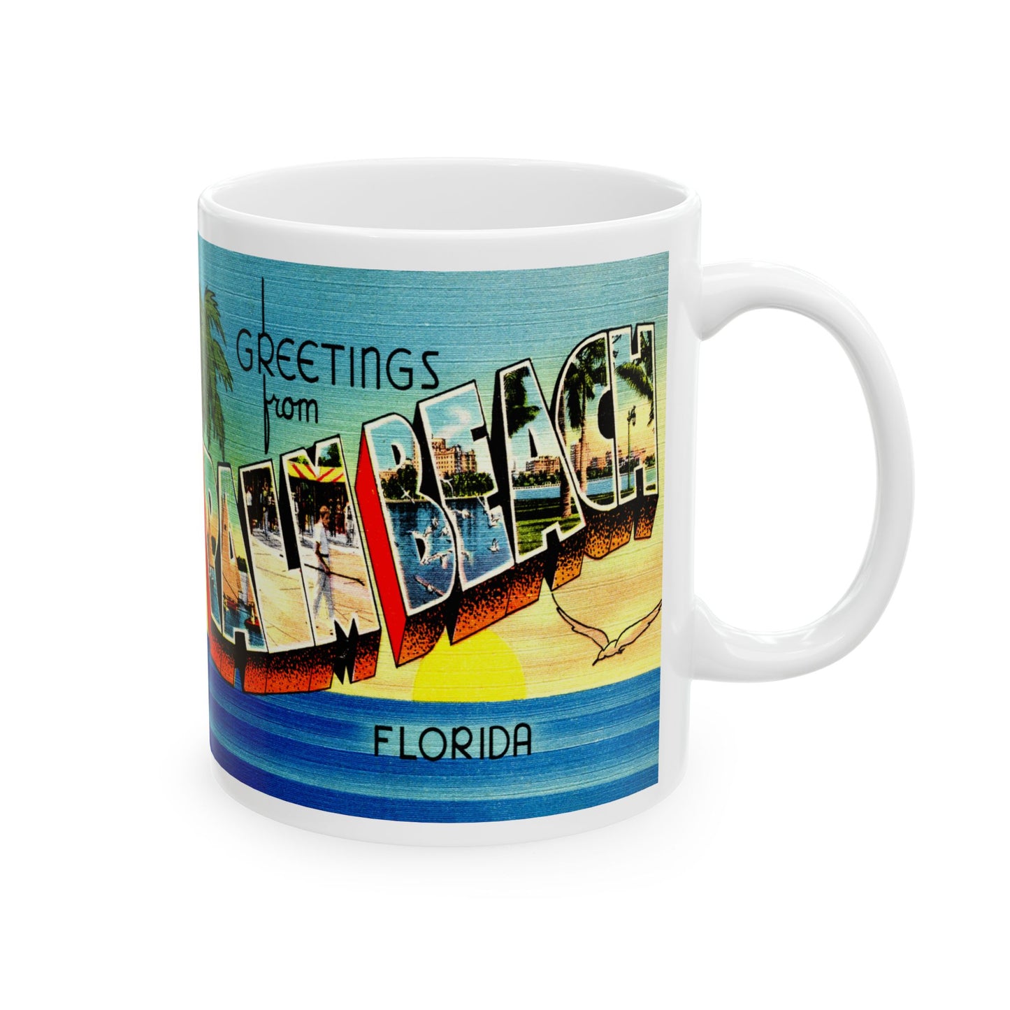 Memebly Retro Greetings from Palm Beach FL Florida Coffee Mug