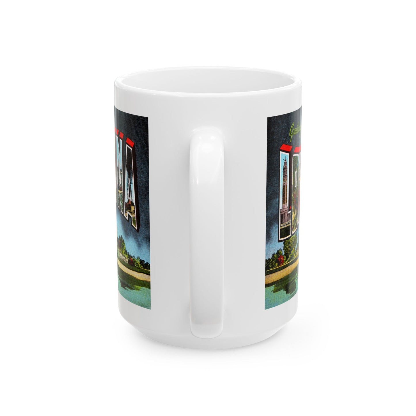 Memebly Scenic Retro Greetings from Louisiana LA Coffee Mug