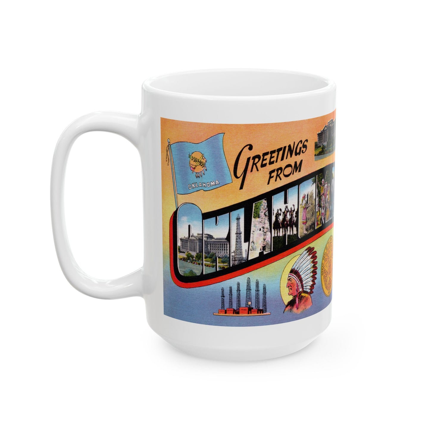 Memebly Scenic Vintage Greetings from Oklahoma OK Coffee Mug