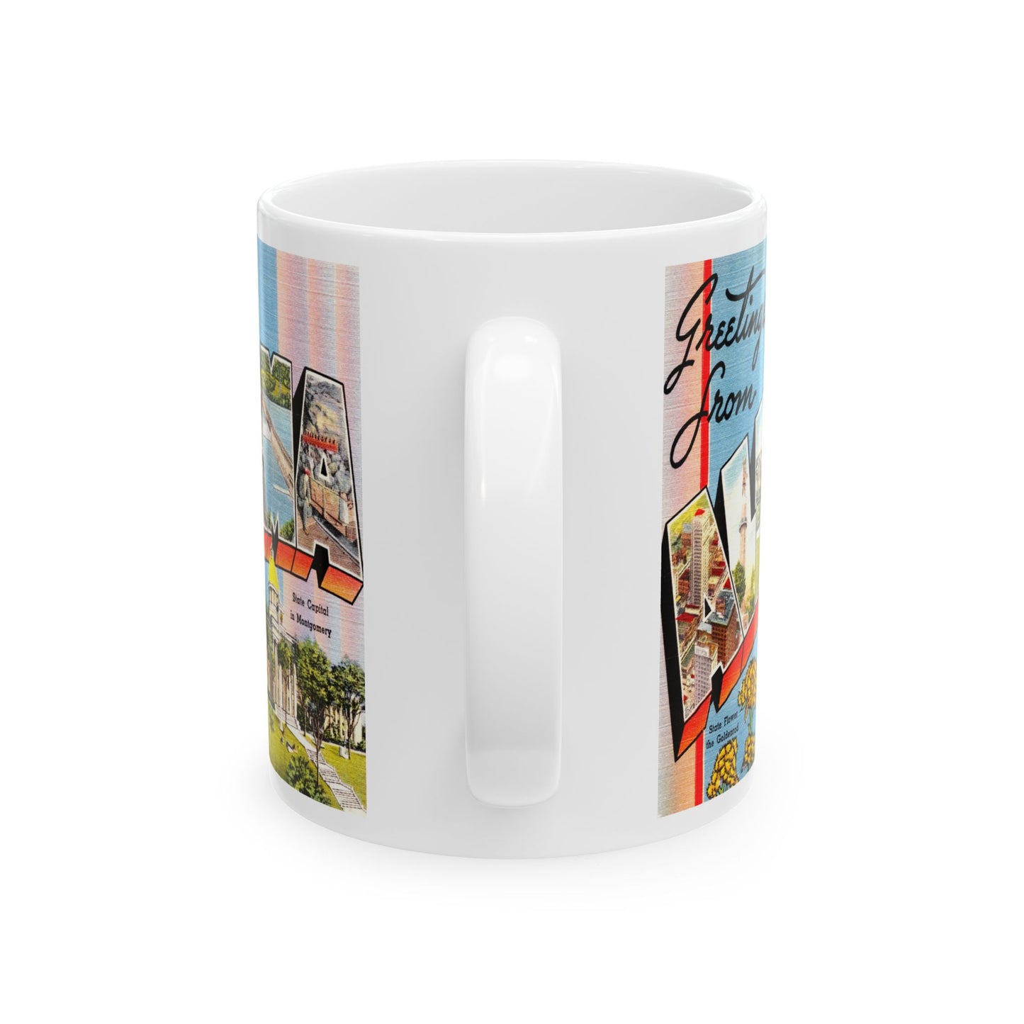 Memebly Flowerful Vintage Greetings from AL Alabama Coffee Mug