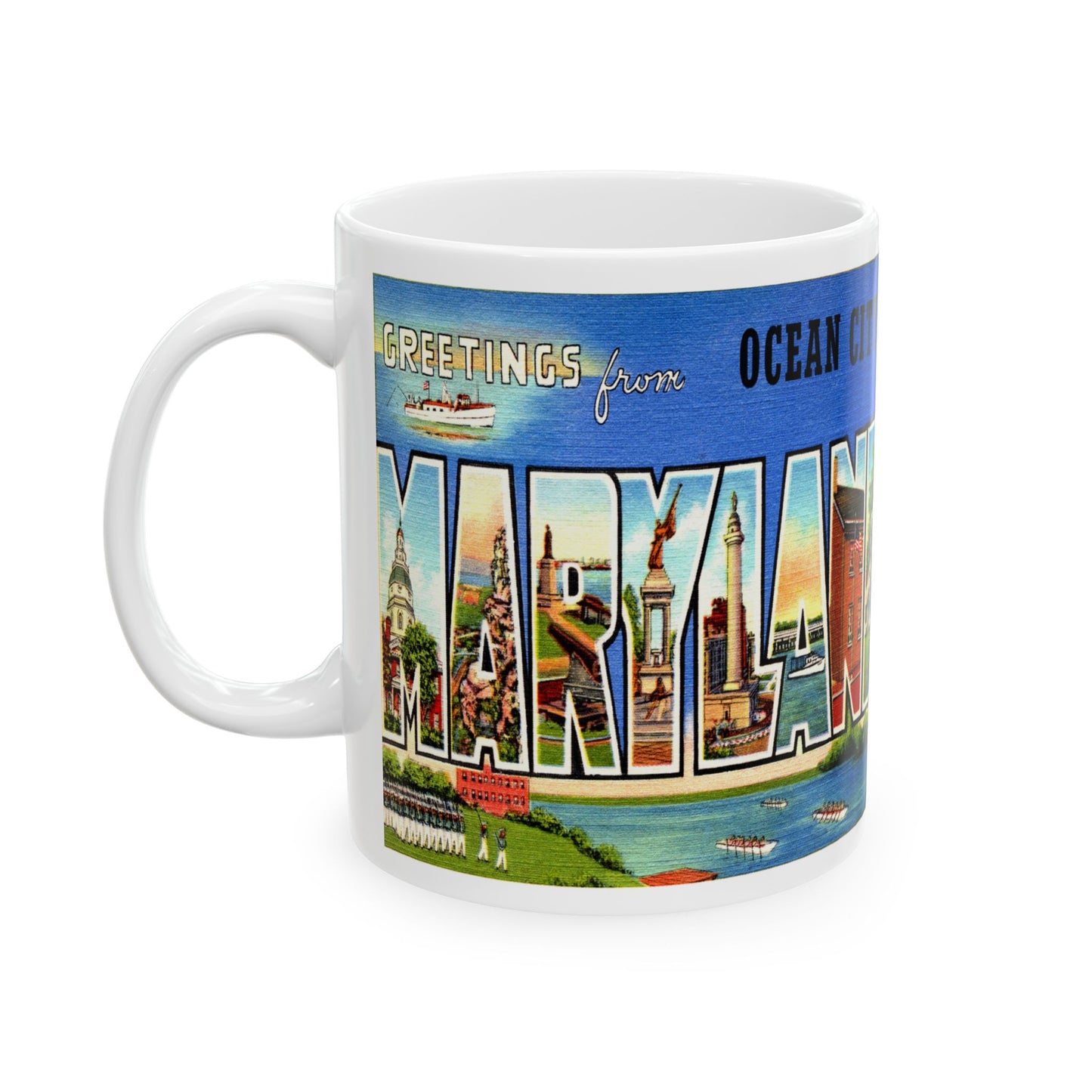 Memebly Vintage Greetings from Ocean City MD Maryland Coffee Mug