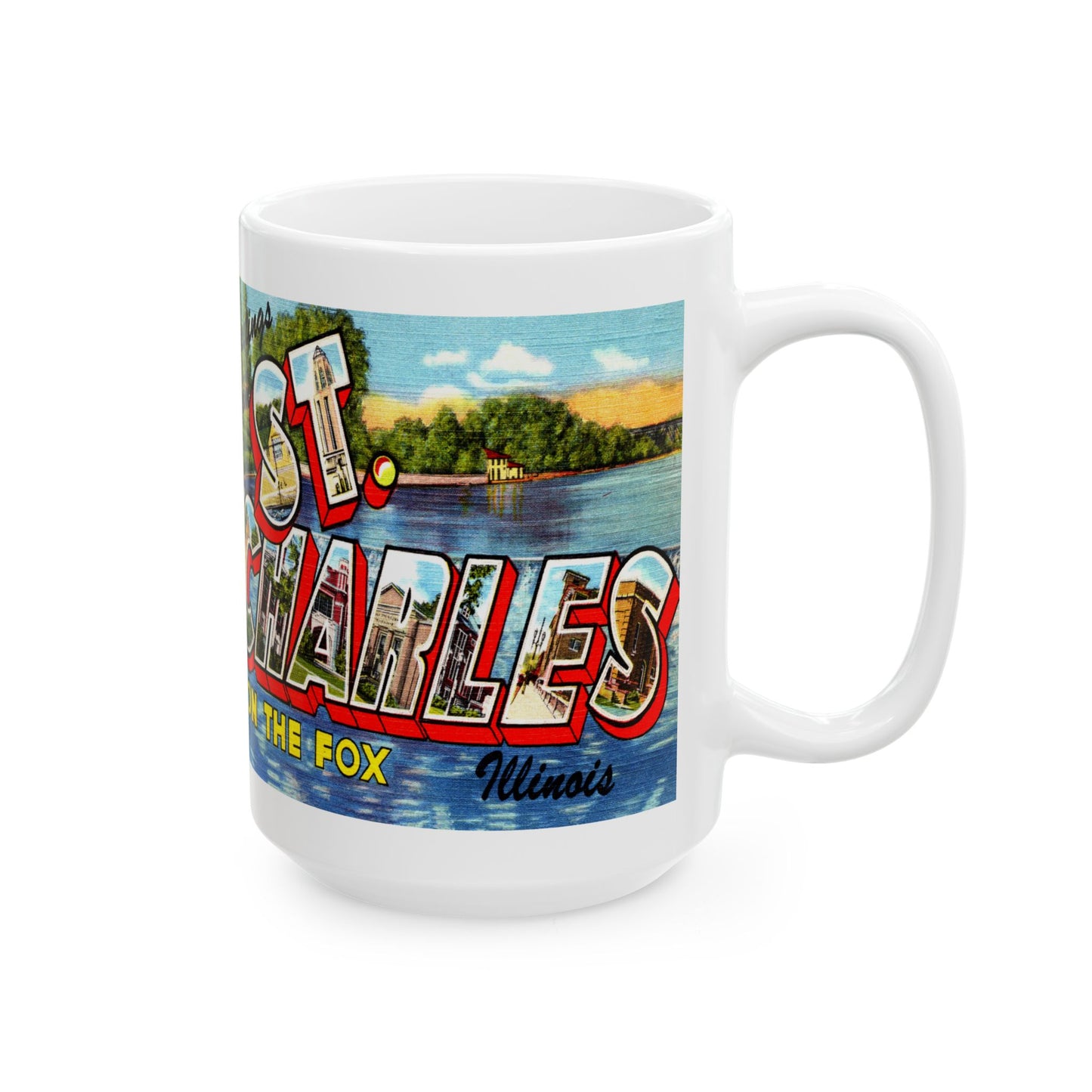 Memebly Vintage Greetings from Saint Charles IL Coffee Mug