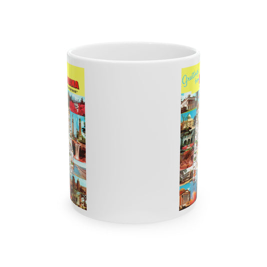 Memebly Retro 1950s Greetings from Alabama Map Coffee Mug