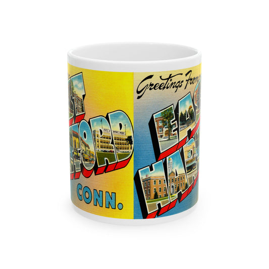 Memebly Vintage Greetings from East Hartfort CT Connecticut Coffee Mug