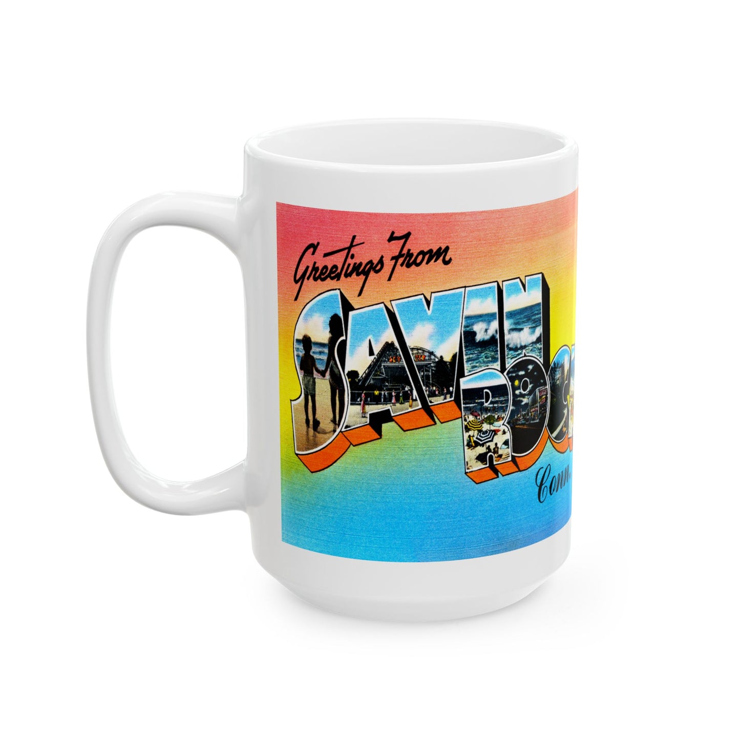 Memebly Vintage Greetings from Savin Rock CT Connecticut Coffee Mug