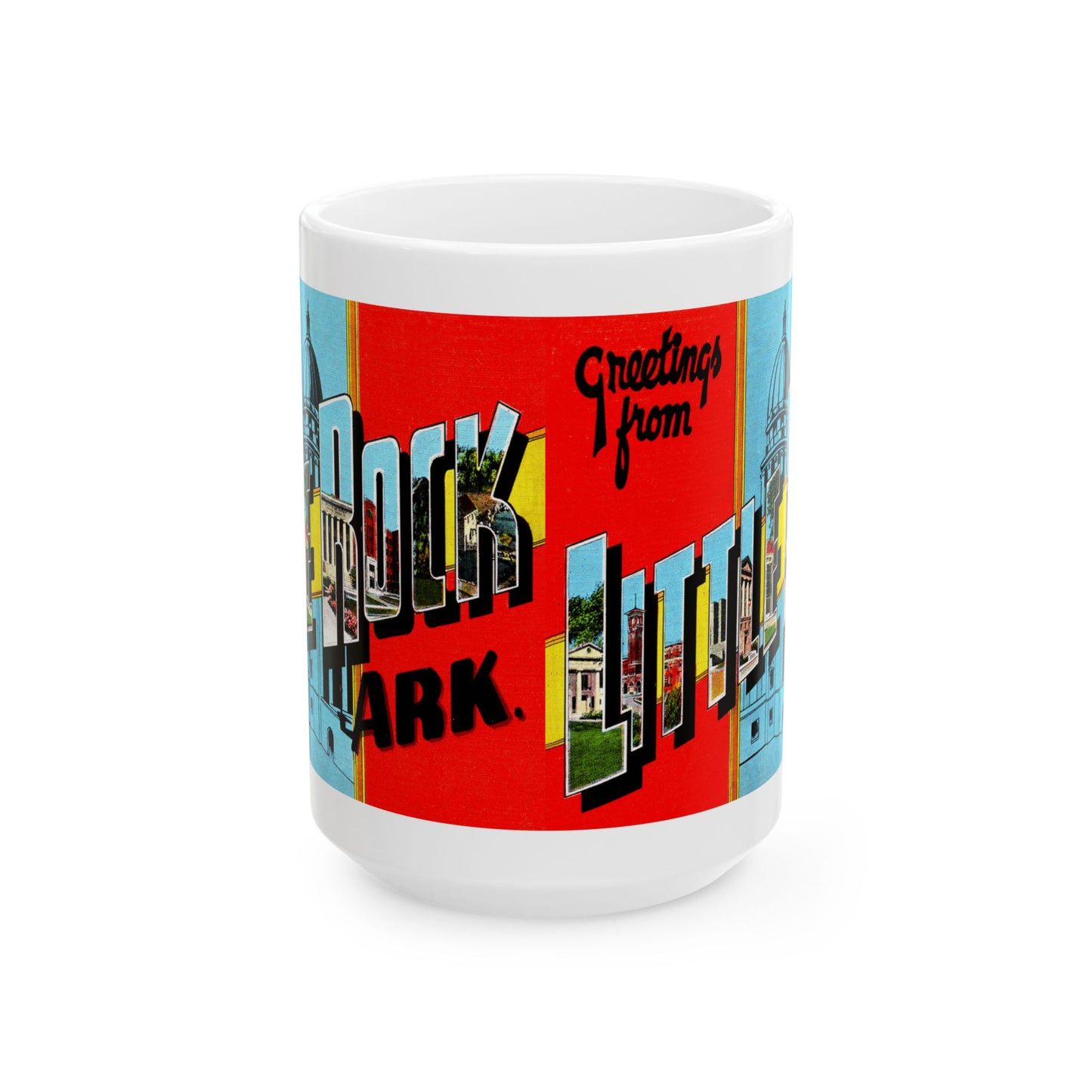 Memebly Vintage Greetings from Little Rock Capital  AR Arkansas Coffee Mug