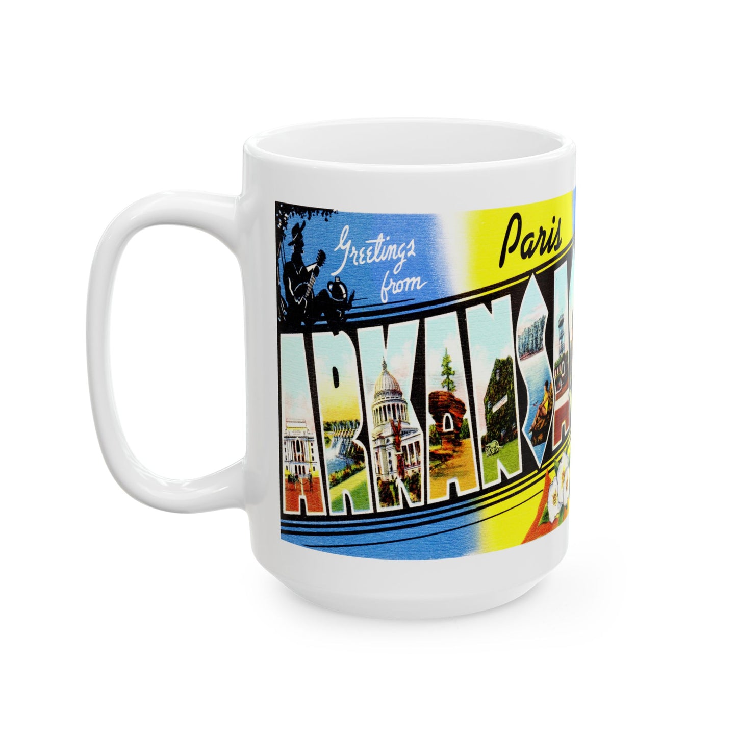 Memebly Vintage Greetings from Paris Arkansas Coffee Mug