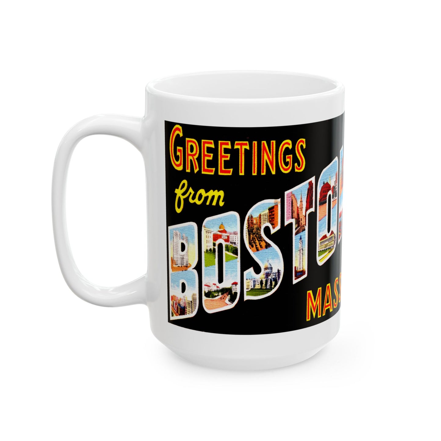 Memebly Vintage 1930s Greetings from Boston MA Massachusetts Coffee Mug