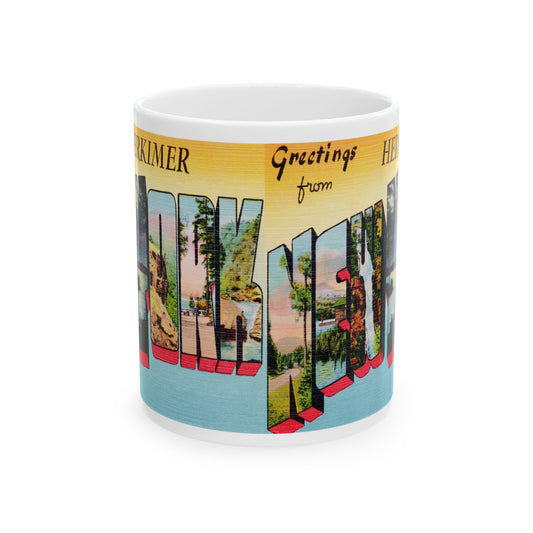 Memebly Vintage Greetings from Herkimer NY New York Coffee Mug