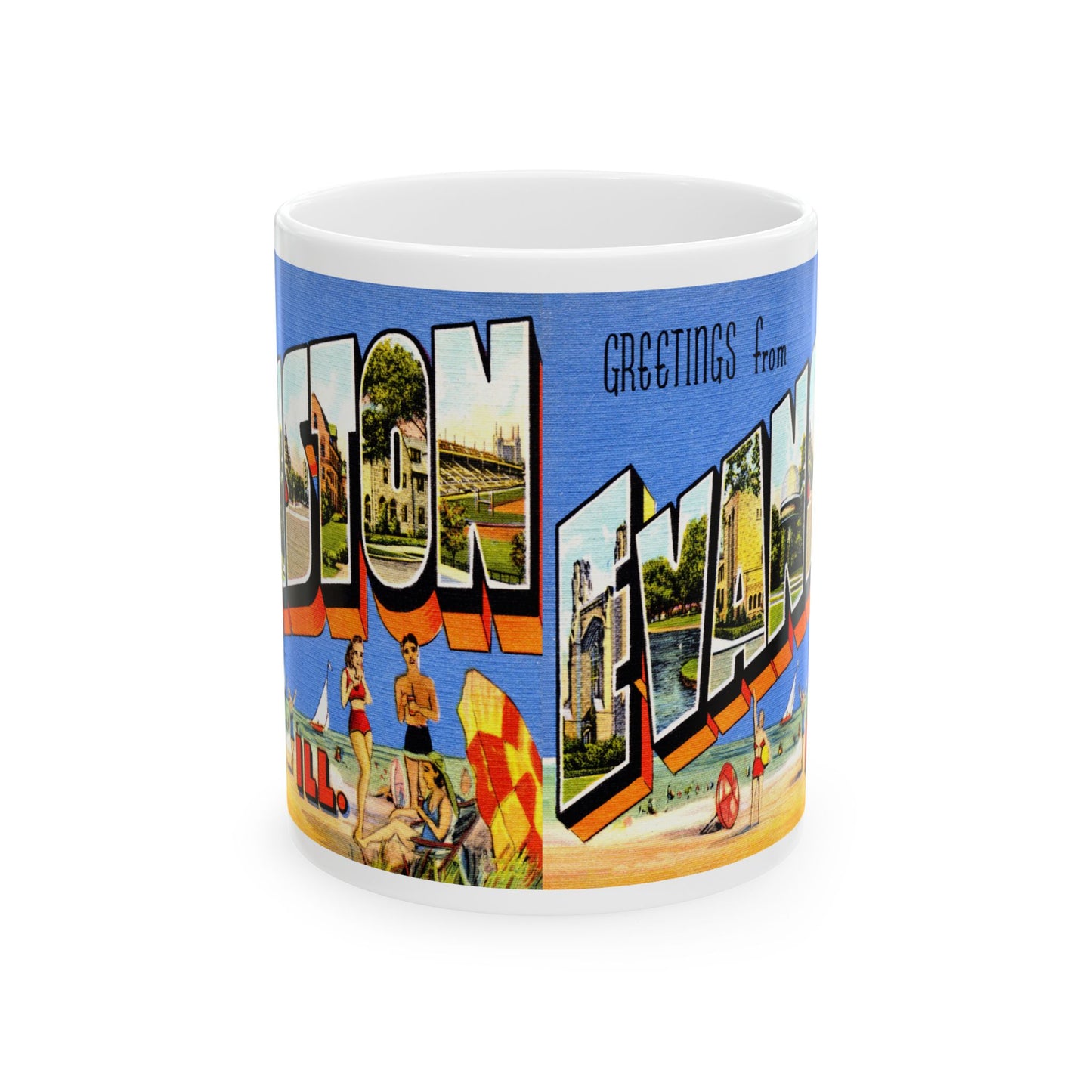 Memebly Vintage Greetings from Evanston IL Coffee Mug